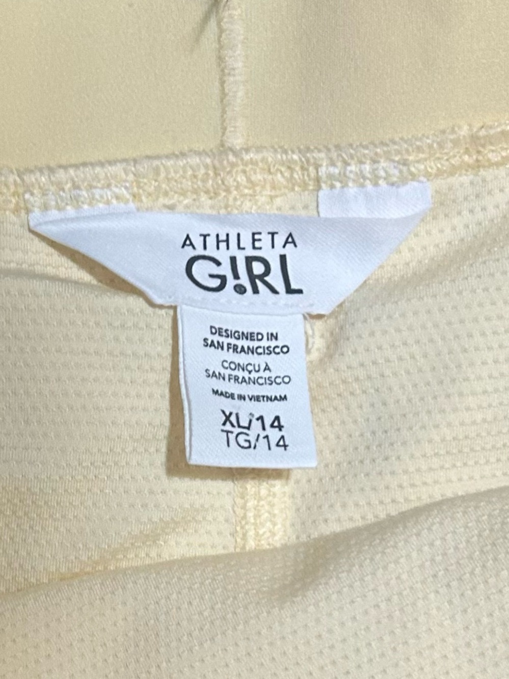 Athleta Girl Pleat Perfect Skort Light Yellow 2Tone Tennis Skort Size 14 - Picture 6 of 6